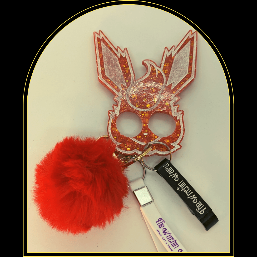 Flareon**Large Finger Friendly**
This 4" tall keychain is the perfect addition to your Pokemon team or just a fantastic touch on your keyring. Made from food safe and heat Witchin Waifu