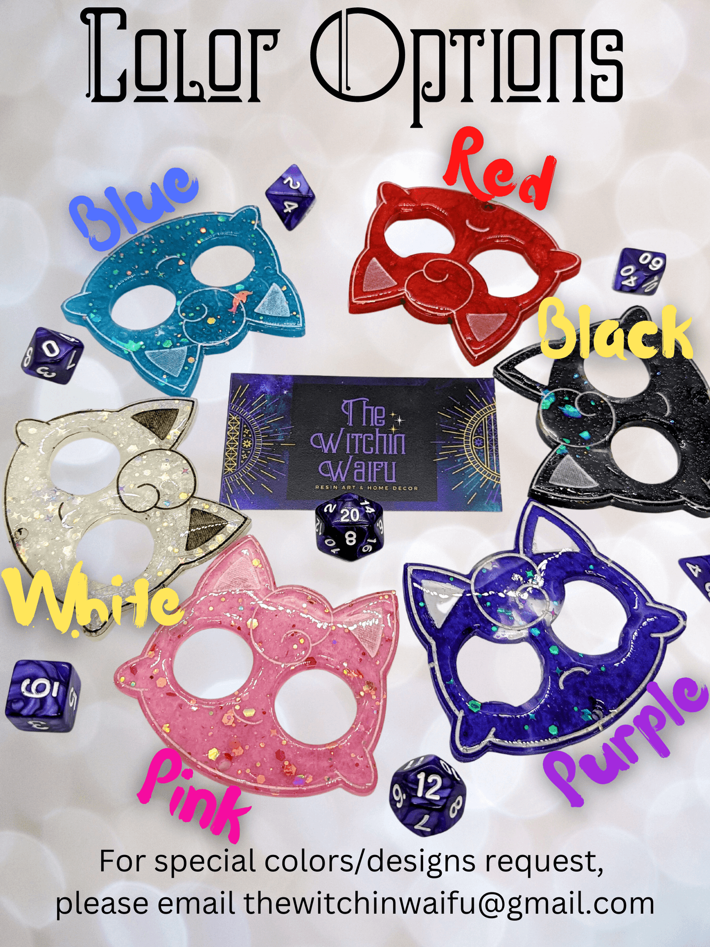 BatsyThis is a fully customizable item. Meaning you select the resin colors and puff colors.This item is custom crafted and will be 100% unique to you. The colors below aWitchin Waifu
