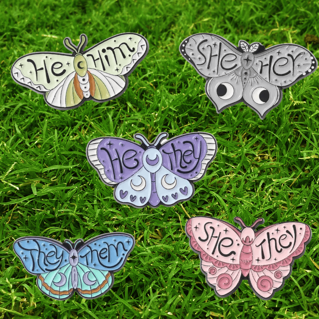 Pronoun Moth PinShow your support for gender-neutral pronouns with this stylish gold-toned moth pin. Crafted of durable materials and featuring a subtle design, this pin adds just tWitchin Waifu