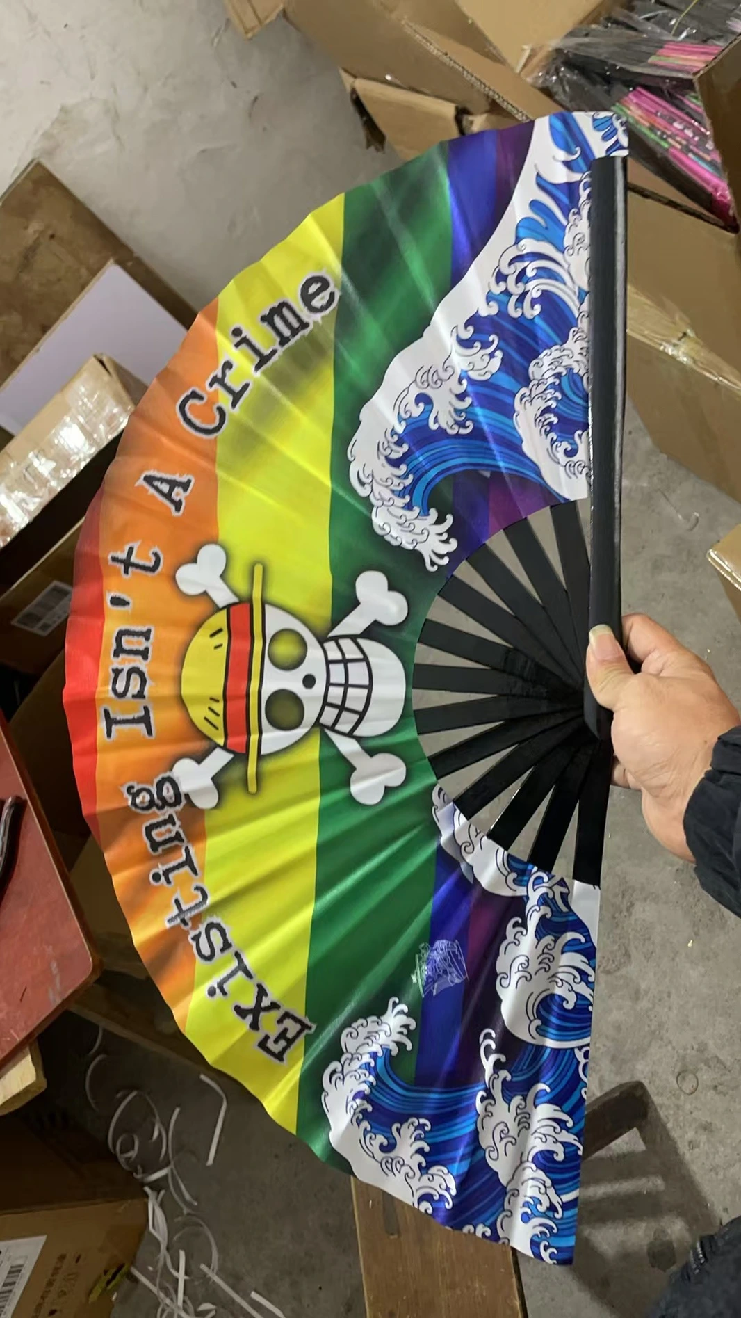 Pirate Pride 13" Silk and Bamboo Fan