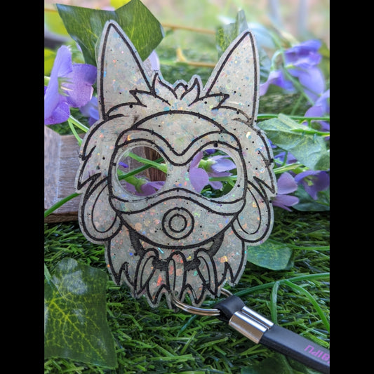 Mononoke-Spirit MaskThis is a fully customizable item. Meaning you select the resin colors and puff colors.This item is custom crafted and will be 100% unique to you. The colors below aWitchin Waifu
