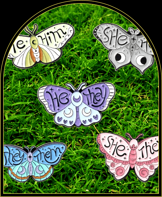 Pronoun Moth PinShow your support for gender-neutral pronouns with this stylish gold-toned moth pin. Crafted of durable materials and featuring a subtle design, this pin adds just tWitchin Waifu