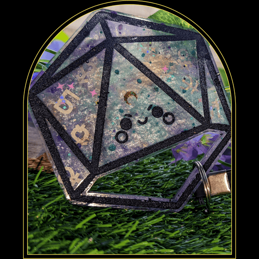 D20This custom made food safe epoxy resin key chain. This is a fully customizable item. Meaning you select the resin colors and puff colors.Please specify the color comWitchin Waifu