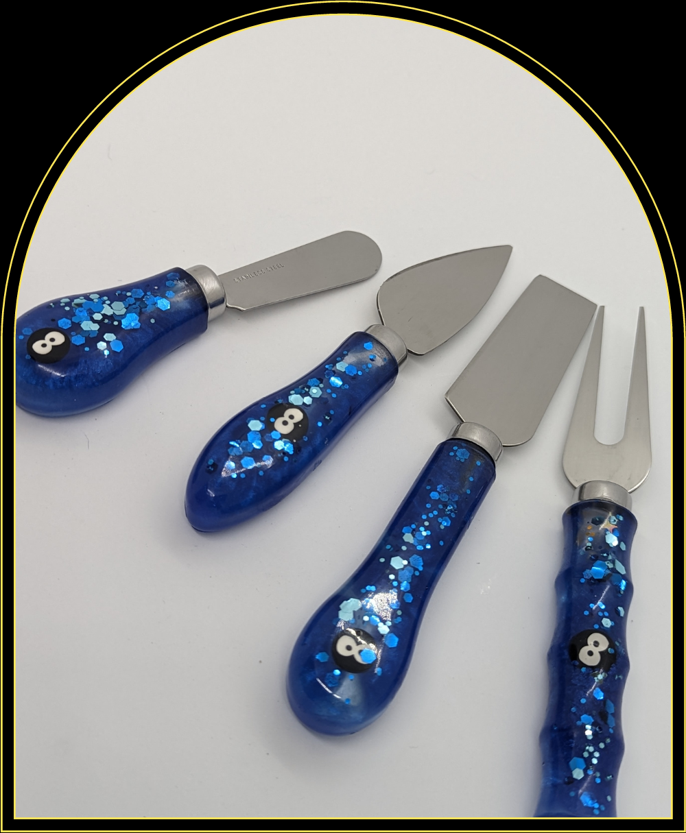 Cheese Knife W/ BoardsThis set of cheese knives and boards makes a perfect addition to any cheese platter. Offering custom resin handles and full-tang stainless steel blades, these knivesWitchin Waifu