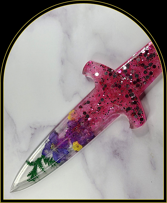 Athame/DaggerSummon the elements with a custom crafted resin ritual athame dagger. Made of food safe resin, each athame is hand crafted utilizing alcohol inks, mica powders, glitWitchin Waifu