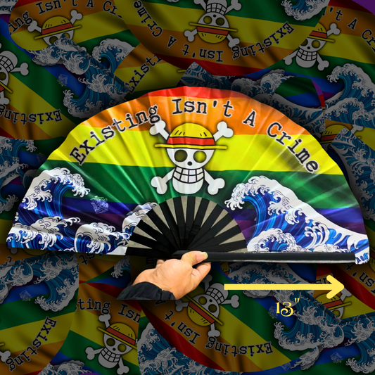 Pirate Pride 13" Silk and Bamboo Fan