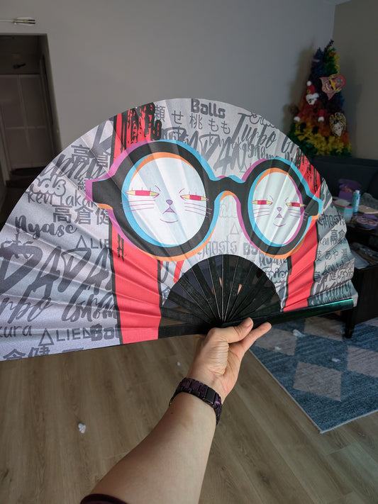 Okarun- Turbo Granny 13" Silk and Bamboo Fan