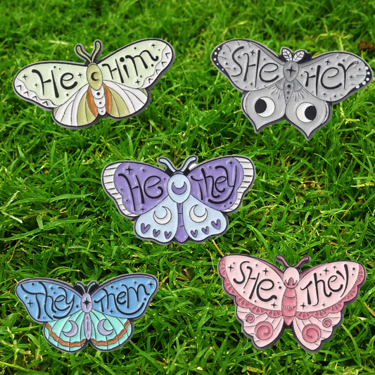 Pronoun Moth PinShow your support for gender-neutral pronouns with this stylish gold-toned moth pin. Crafted of durable materials and featuring a subtle design, this pin adds just tWitchin Waifu