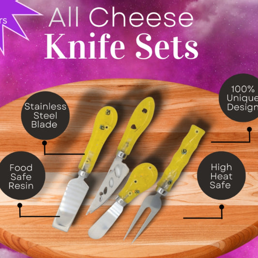 Cheese Knife W/ BoardsThis set of cheese knives and boards makes a perfect addition to any cheese platter. Offering custom resin handles and full-tang stainless steel blades, these knivesWitchin Waifu